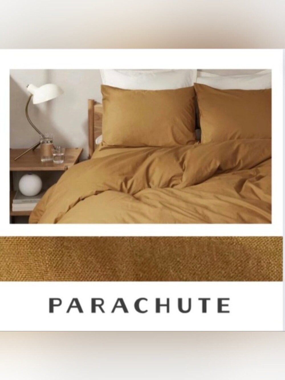 Parachute 100% linen duvet cover in honey queen size